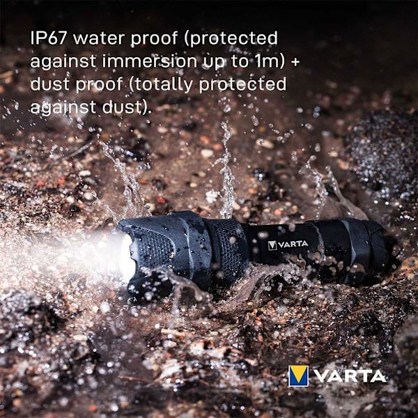 Varta Lykta Indestructible F10 Pro 6w Led Alu 300 Lumen Svart