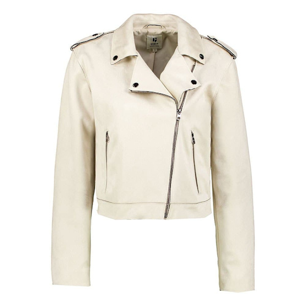 Garcia U40091 Læderjakke Beige L Kvinde