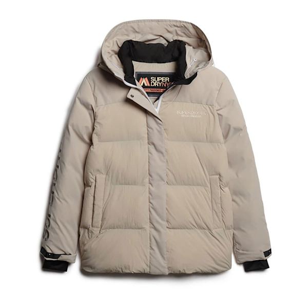 Superdry Parkas City Padded Hooded Wind Grå XL Kvinna