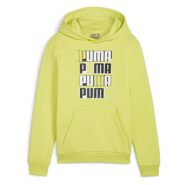 Puma Ess+ Logo Lab Tröja Med Huva Gul 15-16 Years Pojke