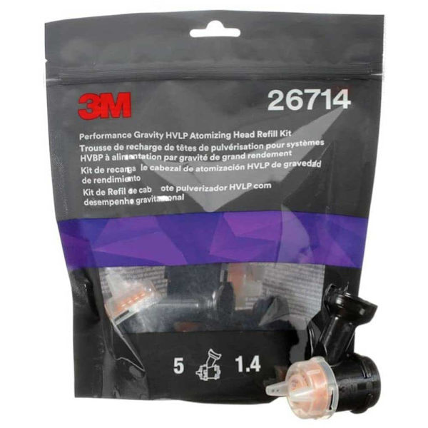 3m Prestanda Gravity Atomizing Head Refill Hvlp Svart