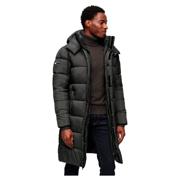 Superdry Pufferjacka Rips Longline Brun S Man