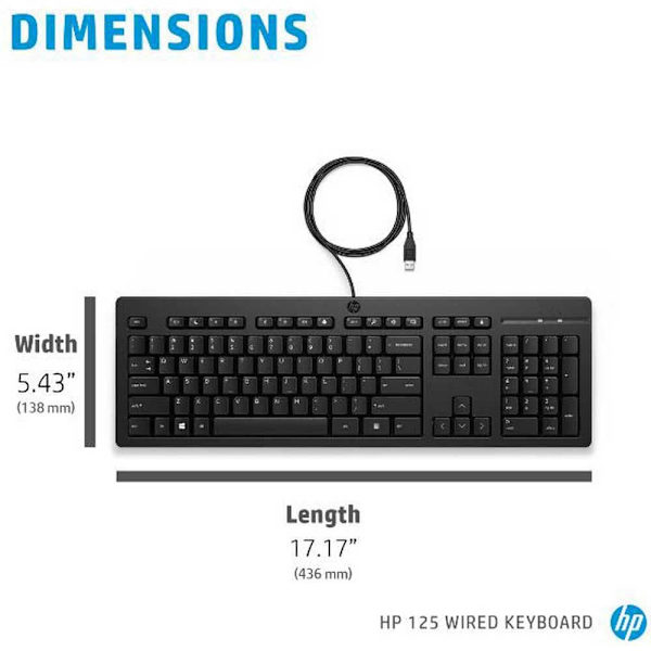 Hp Tangentbord Kbd 125 Svart