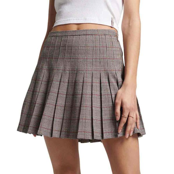 Superdry Kjol Vintage Pleated Mini Rosa XS Kvinna