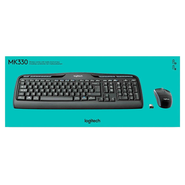 Logitech Langaton Näppäimistö Ja Hiiri Mk330 Musta US QWERTY