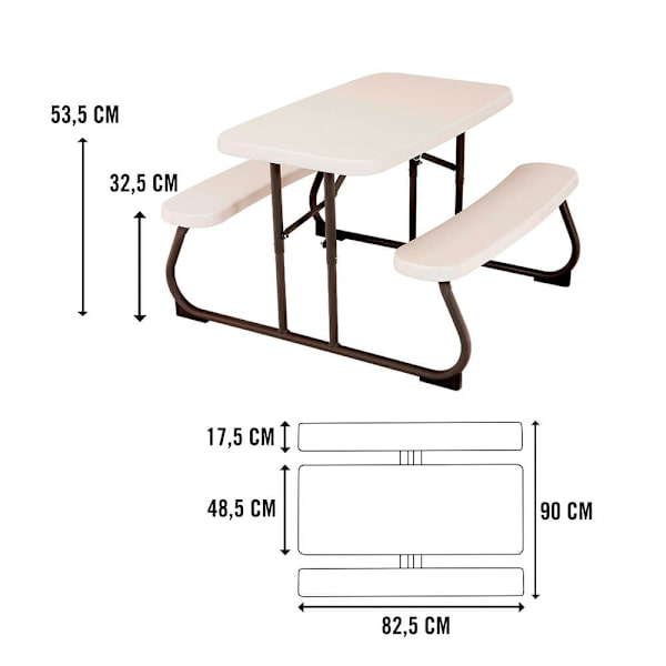 Lifetime Picknickbord För Barn 82.5x90x53.5 Cm Beige