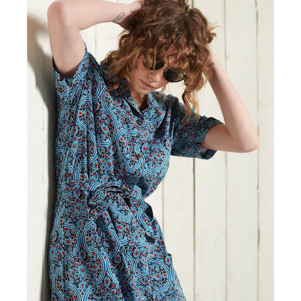Superdry Klänning Printed Blå XS Kvinna