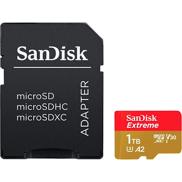 Sandisk Hukommelseskort Micro Sdxc V30 A2 1tb Extreme Sort