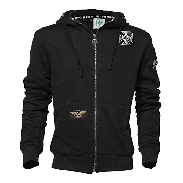 West Coast Choppers Sweatshirt Med Fuld Lynlås Og Classic Panel Sort 2XL Mand