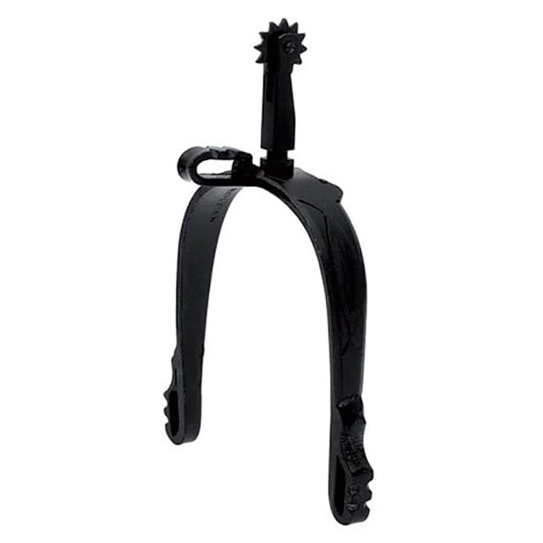 Roldan Country Black Oxide Coated Lang Lige Hals Engelske Rowel Spurs Sort