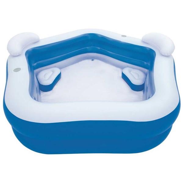 Bestway Firkantet Oppustelig Pool Family Fun 213x207x69 Cm Hvid,Blå 575 Liters