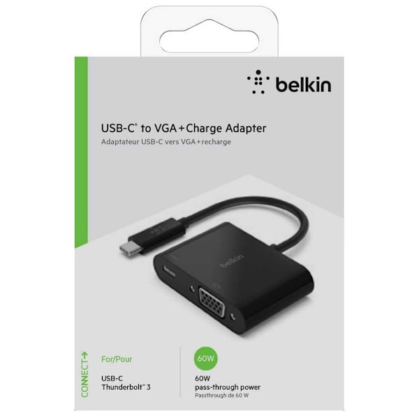 Belkin Usb-c To Vga + Charge Adapter Sort