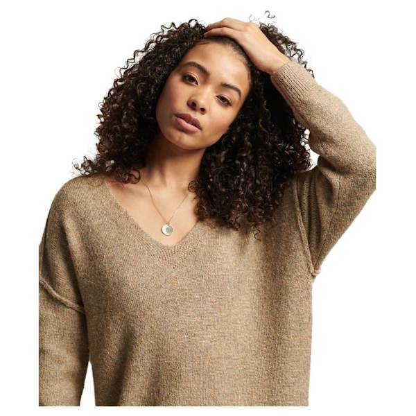 Superdry Kjole Studios Slouch V Knit Brun 2XS Kvinde