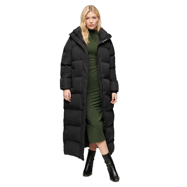 Superdry Maxi Longline Jakke Sort XS Kvinde