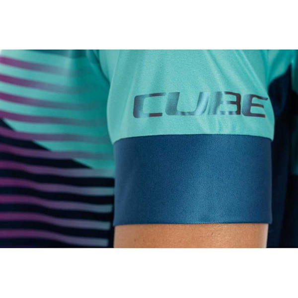 Cube Lyhythihainen Enduropaita Teamline Sininen 2XL Nainen