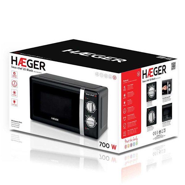 Haeger Mikroaaltouuni Sous Chef 20 Hopeinen One Size / EU Plug