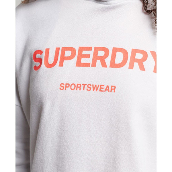 Superdry Hættetrøje Code Core Sport Crop Box Hvid M Kvinde