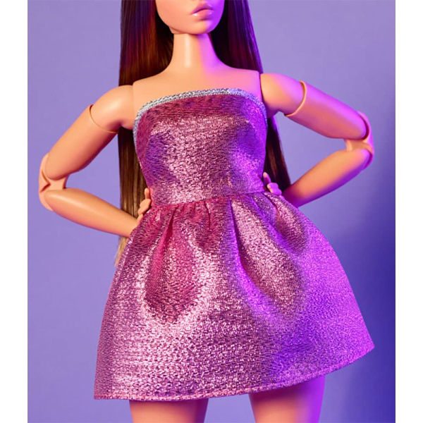 Barbie Kurvig Rosa Miniklänning Docka Looks 24