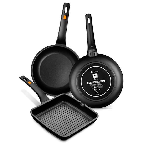 Bra Støbt Aluminium Pande 26 Cm Sort