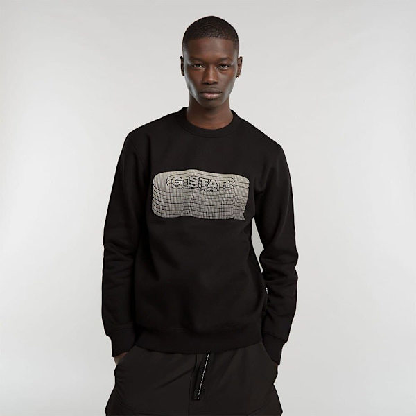 G-star Stacked Old Skool Logo Sweatshirt Sort M Mand