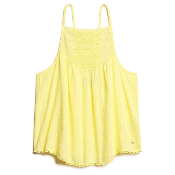 Superdry Lace Beach ærmeløs T-shirt Gul XS Kvinde