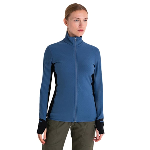 Icebreaker Descender Sweatshirt Med Lynlås Blå XS Kvinde