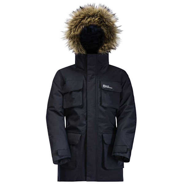 Jack Wolfskin Glacier Peak Parka Sort 164 cm Dreng
