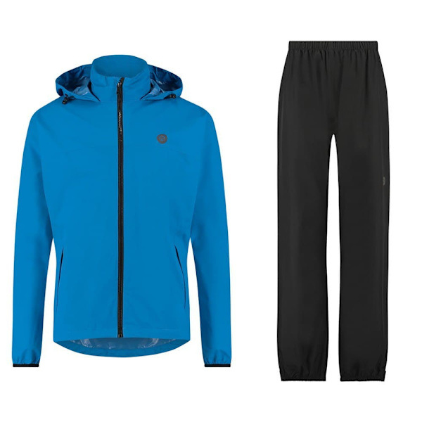 Agu Go Rain Essential Jakke- Og Buksesæt Blå L Mand