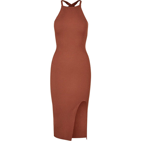 Urban Classics Crossed Back ærmeløs Midikjole Brun 2XL Kvinde