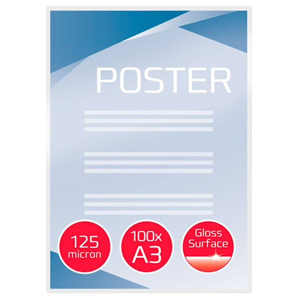 Gbc Microns Lamineringskonvolutter A3 303x426 Mm 2x125 100 Enheder Transparent