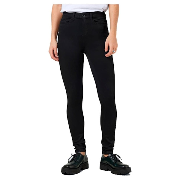 Noisy May Jeans Med Høj Talje Callie Power Sahpe Stretch Fit Blvi308bl Sort 32 / 32 Kvinde