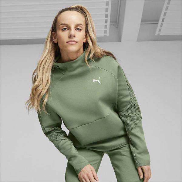 Puma Luvtröja Evostripe Grönt M Kvinna