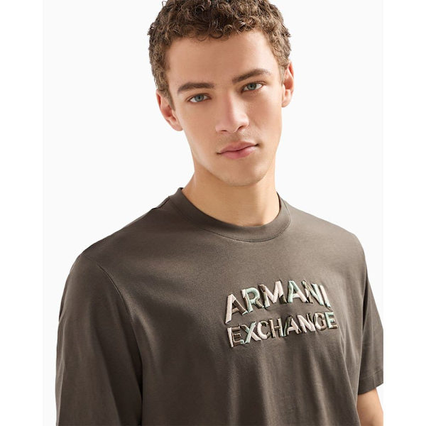 Armani Exchange 6dzthc-zjbyz T-shirt Med Korta ärmar Brun M Man