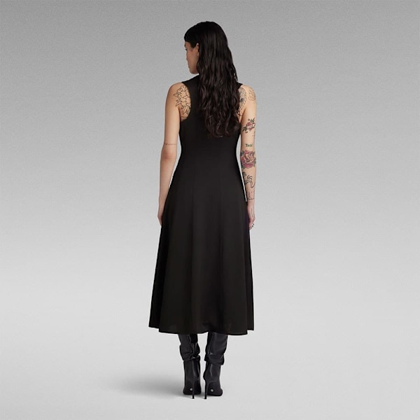 G-star Lang Kjole Uden ærmer Corset Flare Sort 2XS Kvinde