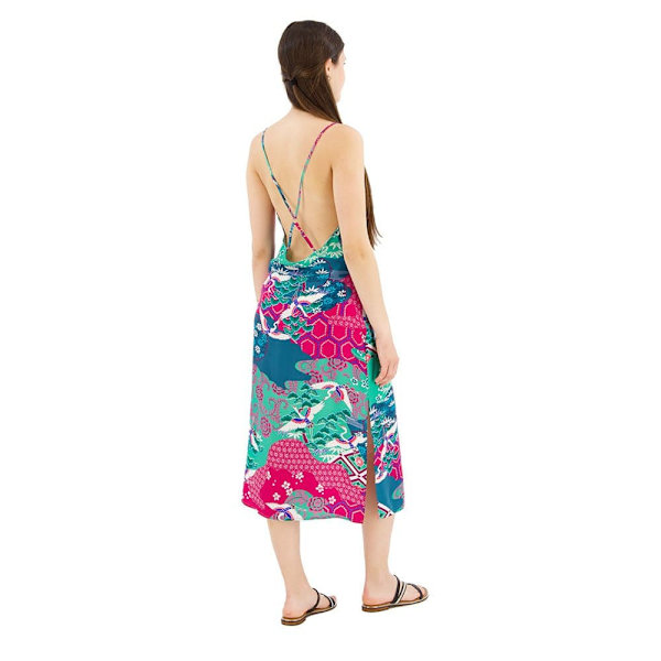 Superdry Printed Slip ærmeløs Lang Kjole Flerfarvet XS Kvinde