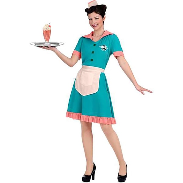 Viving Costumes Servitrice år Kvinde Custom 50 Blå L