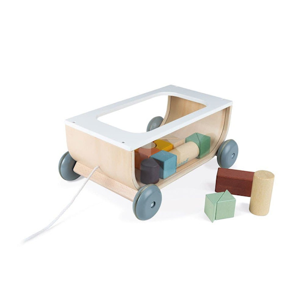 Janod Sweet Cocoon Cart With Blocks Flerfärgad 18 Months-99 Years