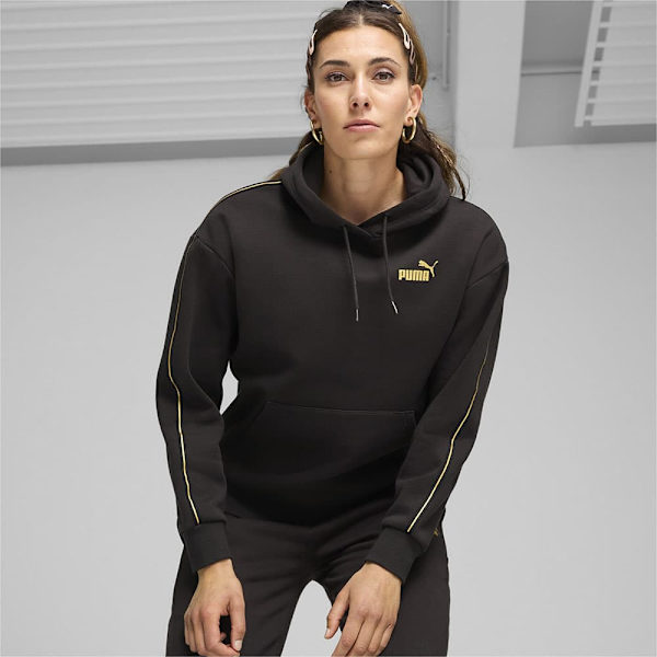 Puma Ess Tape Minimal Gold Huvtröja Svart M Kvinna