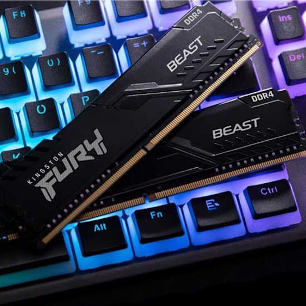 Kingston Ram-hukommelse Kf432c16bbk2/16 16gb 2x8gb Ddr4 3200mhz Sort