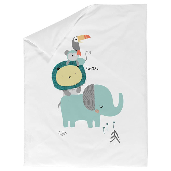 Bimbidreams Quilt + Fyllning För Vagga Cool Zoo Grönt
