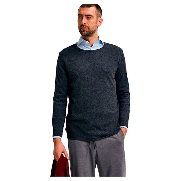 Selected Strik Sweater Rome Grå XL Mand