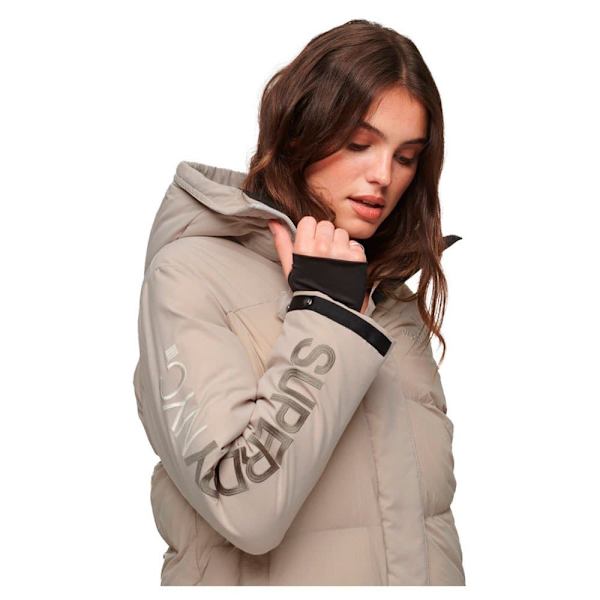 Superdry Parkas City Padded Hooded Wind Grå L Kvinna