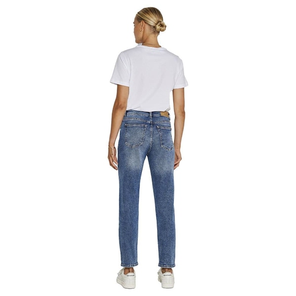 Noisy May Jeans Med Hög Midja Moni Straight Ankle Blå 24 / 30 Kvinna