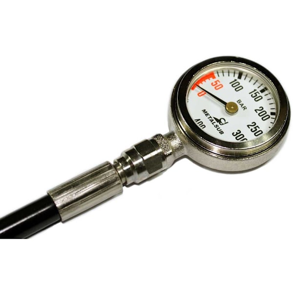 Metalsub Tech Gauge Tempered Glass With Hose Søvfarvet 64 cm