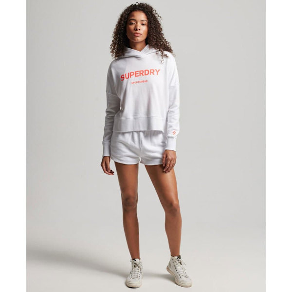 Superdry Luvtröja Code Core Sport Crop Box Vit M Kvinna