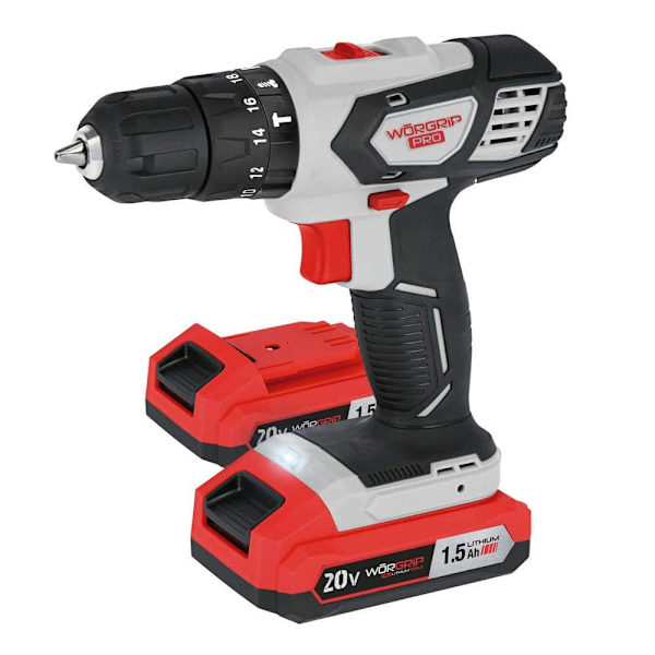 Worgrip Iskevä Porakone 2 Akkua 1.5ah 20v