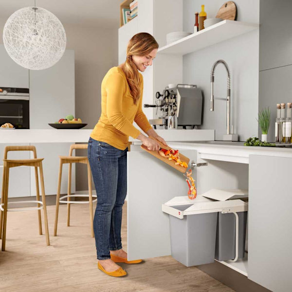 Hailo Soptunna Multi-box 2x14l Grå
