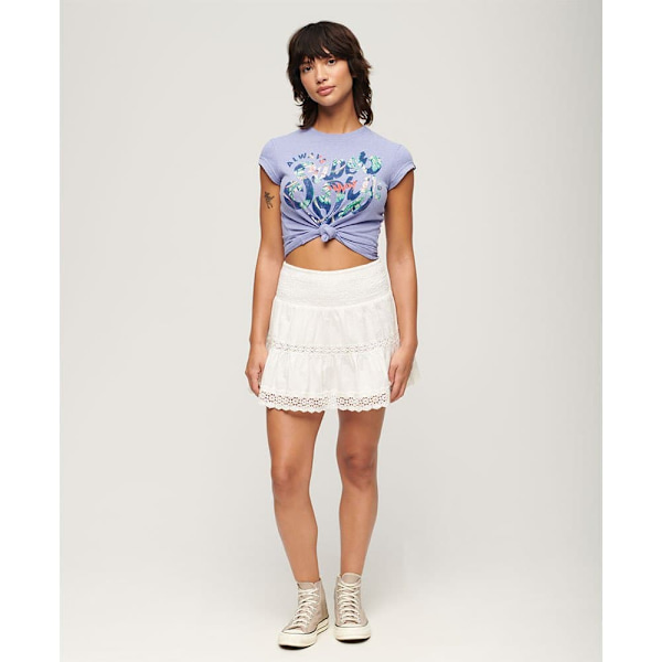 Superdry Floral Scripted T-shirt Med Korta ärmar Lila XL Kvinna