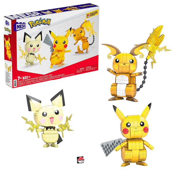 Mega Construx Ja Raichu) 3 Pokémon Rayo (pichu. Pikachu Keltainen