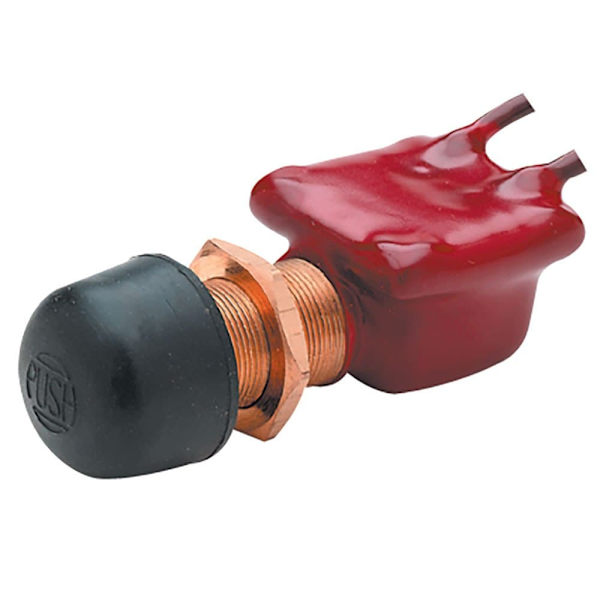 Seachoice Momentary Push Button Switch Plasticized Body Rød,Sort,Gylden